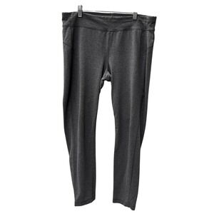 Danskin Now Womens Gray Athletic Leggings Pants L Cotton Blend Workout